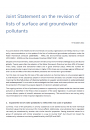 Joint Statement on the revision of lists of surface and groundwater pollutants